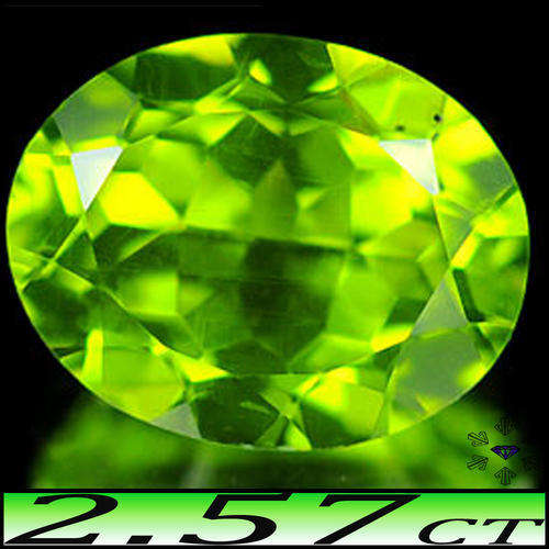 2.57CT NATURAL GEM GREEN PERIDOT [VVS] - PAKISTANI UNHEATED PRECISION POLISHED OVAL