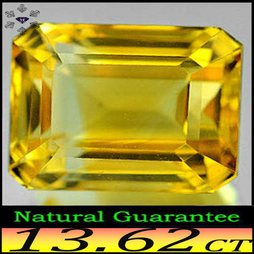 13.62CT STAR SHIP YELLOW CITRINE GEM [VVS] - GUARANTEED UNTREATED EMERALD OCTAGON