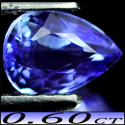 0.60CT PRECISION POLISHED D-BLOCK TANZANITE [VVS] - INTENSE BLUE VIVID VIOLET PEAR GEMSTONE