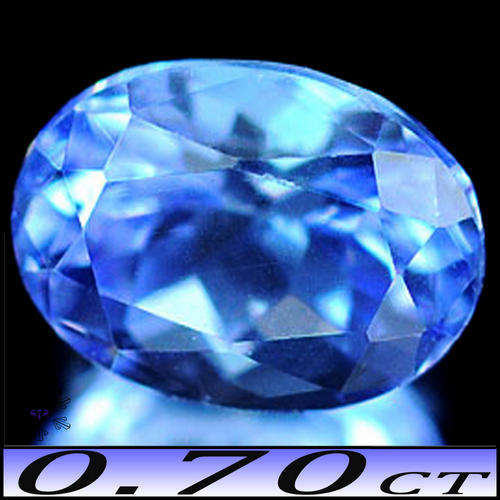 0.70CT VIOLETISH DEEP BLUE TANZANITE GEM [IF] - PERFECT FLAWLESS MERERANI NATURAL OVAL