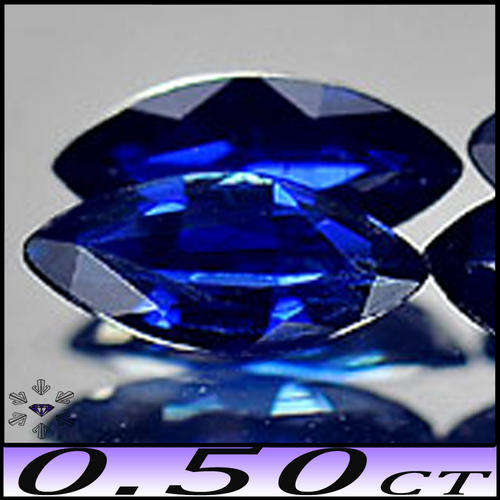 0.50CT MEDIUM DEEP BLUE MARQUISE SAPPHIRE PAIR [VVS] - TWO NATURAL CLEAN THAILAND GEMSTONES