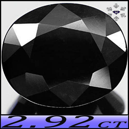 2.92CT MAGICAL MADAGASCAN BLACK SAPPHIRE - NATURAL OPAQUE OVAL HEATED GEMSTONE