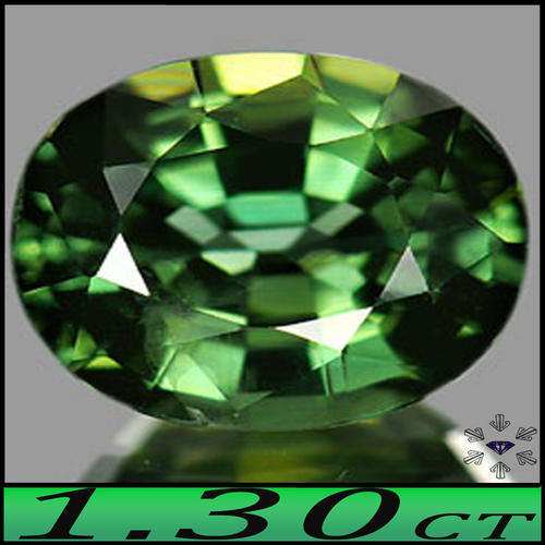 1.30CT MEDIUM BLUISH GREEN SAPPHIRE [VS] - NATURAL CLEAN THIALAND OVAL GEMSTONE