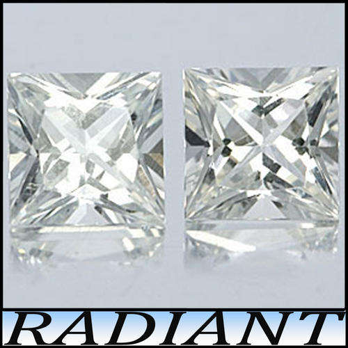 3.50CT FLAWLESS TOP COLOUR BRILLIANT PRINCESS [IF] PAIR CALIBRATED SIMULATED DIAMONDS ~ (6.0mm)