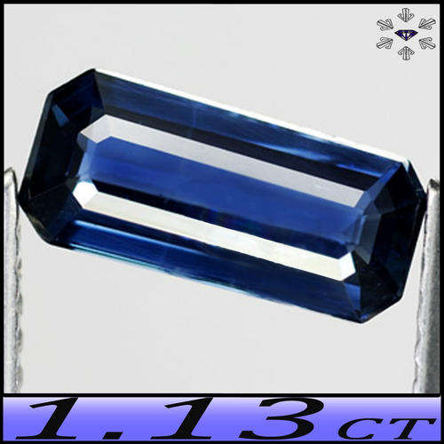 1.13ct Unheated Medium Deep Blue Sapphire - VS - Perfectly Polished Natural Octagon