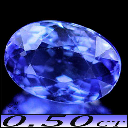 0.50CT PRISTINE INTENSE VIOLET BLUE TANZANITE [VS] - NATURAL LUSTREOUS FANCY FACETED OVAL
