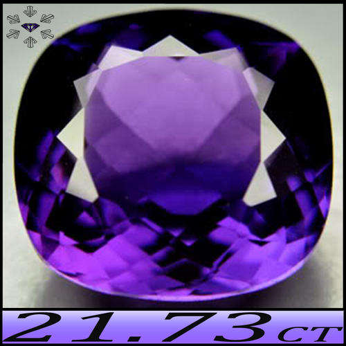21.73CT FANCY FACETED PURPLE AMETHYST [VS] - AWESOME AFRICAN CUSHION HEATED GEM