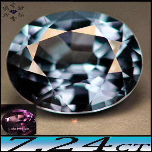 7.24CT FLAWLESS OVAL CHATHAM ALEXANDRITE [IF] - COLOUR CHANGING LAB DIFFUSION CREATION