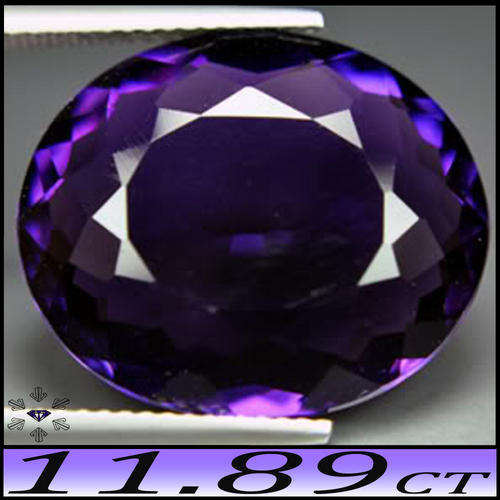 11.89CT VIVID DEEP PURPLE AMETHYST [VVS] ~ FANCY OVAL POLISHED GEMSTONE
