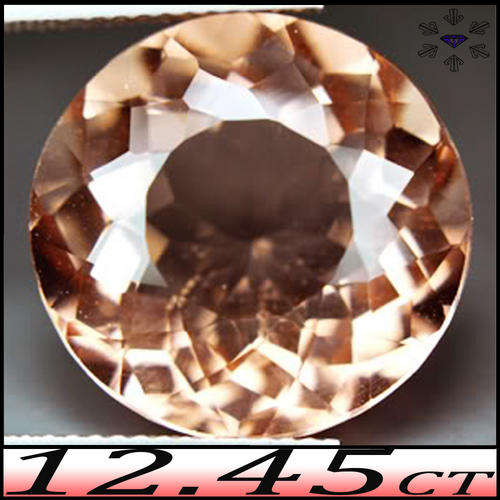 12.45CT MORGANITE COLOUR QUARTZ [VVS] - NATURAL FANCY FACET ROUND GEMSTONE