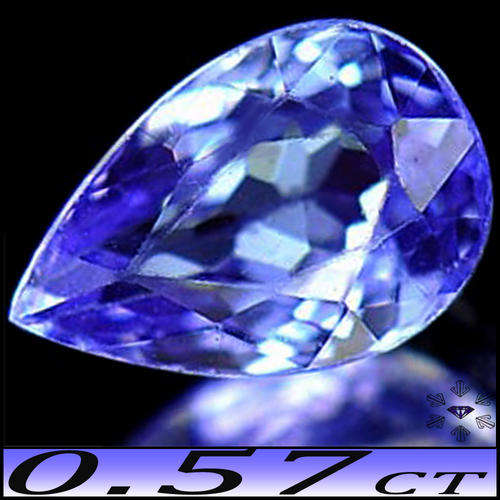 0.57CT TANTALIZING VIOLETISH BLUE TANZANITE [VVS] - NATURAL FANCY FACET PEAR GEMSTONE