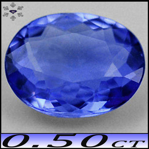 0.50CT FLASHING VIOLETISH BLUE TANZANITE [IF] - FLAWLESS TANZANIAN OVAL GEMSTONE