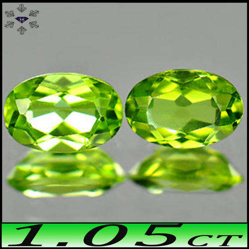1.04CT TWO CLEAN GREEN PERIDOT [VVS] - UNHEATED PAIR OF THAILAND OVALS (TWO PAIRS AVAILABLE)