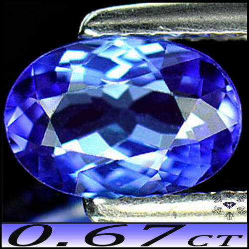 0.67CT INTENSE BLUE VIOLET TANZANITE [VS] - INTERESTING MIX FACET CLEAN OVAL GEMSTONE