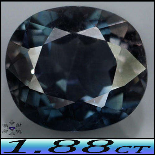 1.88ct Very Rare Unheated Tourmaline Oval - VVS - Very Slightly Greensih Blue Strong, Flashes Violet