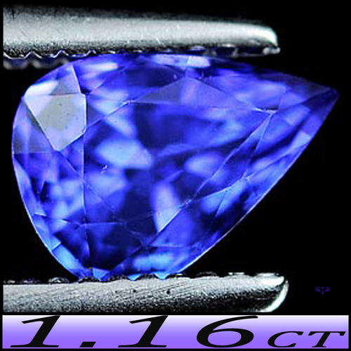1.16CT BLUISH DEEP VIOLET TANZANITE [SI] - NATURAL FANCY POLISHED PEAR GEMSTONE