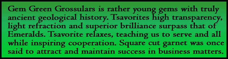 TSAVORITE GARNETS - CERTIFIABLE COLLECTIBLE INVESTMENT GEMS.