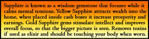 SAPPHIRES - RARE GOLDEN ORANGE OR YELLOW GEMS