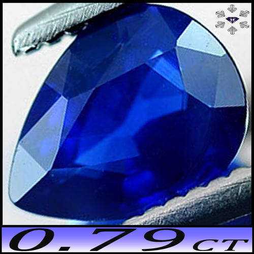 0.79ct Vivid Blue Unheated Sapphire - VVS - Ecstatically Faceted Winza Tanzania Pear