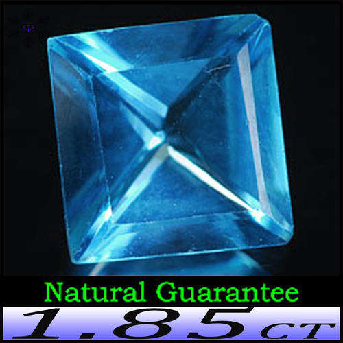 1.85ct Intense London Blue Topaz - VVS - Pakistani Natural Stepped Square Gem