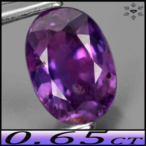 0.65ct Vivid Purplish Violet Sapphire Gem - I2 - Tanzania Unheated Modern Elongated Oval