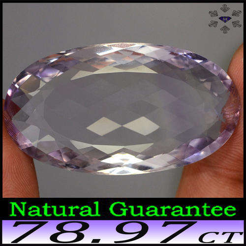 78.97ct Unheated Artigas Precision Amethyst - VS - Light Purple Fancy Diamond Faceted Oval
