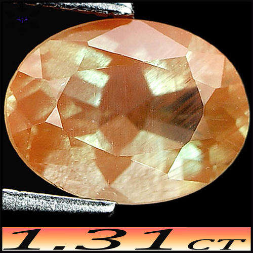 1.31ct Medium Reddish Orange Tibet Andesine - VVS - Flashing Unheated Mixed Oval Gemstone