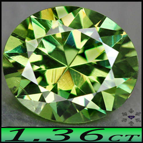 1.36ct Gem Green Demantoid Garnet - VS - Rare Natural Brilliant Diamond Facet Oval