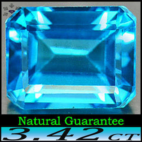 3.42ct Natural Swiss Blue Brazilian Topaz - VVS - Calibrated Step Facet Octagon Gem
