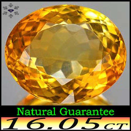 16.05ct Unheated Lapa Da Onca Yellow Citrine - VS - Modern Fancy Mixed Facet Oval Gem