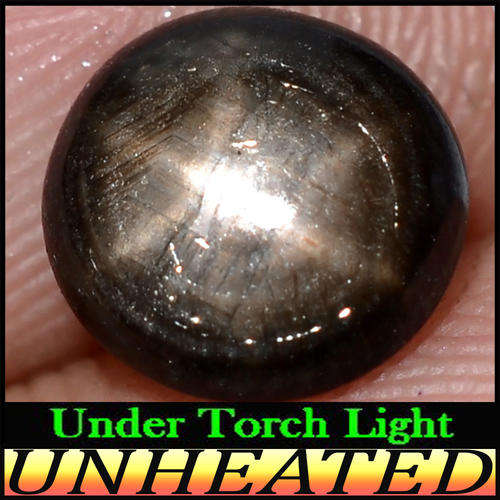 2.50ct Unheated 6-Ray Star Sapphire - Golden Brown Opaque Round Cabochon