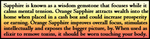 SAPPHIRE - GOLDEN YELLOW AND ORANGE GEMS