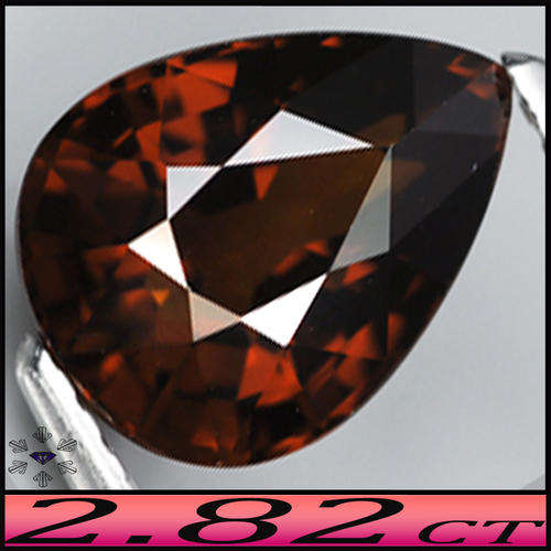 2.82ct Pristine Grossular Fancy Garnet Gem - VVS - Nigerian Deep Orange Unheated Pear