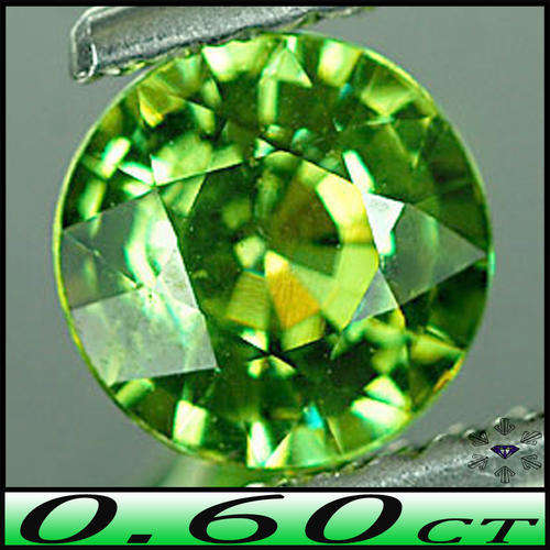 0.60ct Brilliant Round Demantoid Garnet - SI - Screaming Lawn Green Natural Gem