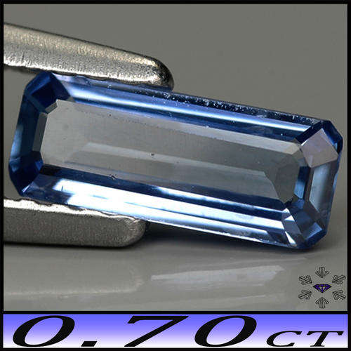 0.70ct Unheated Light Blue Ceylon Sapphire - VVS - Stunning Step Facet Baguette Gem