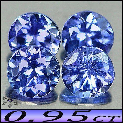0.95ct Two Violet Blue Tanzanite Gems - Pristine Pair Fancy Matching Rounds