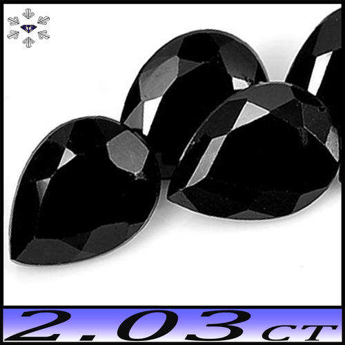 2.03CT PAIR MATCHING BLACK THAILAND SPINEL GEMS - TWO PRISTINE POLISHED OPAQUE PEARS