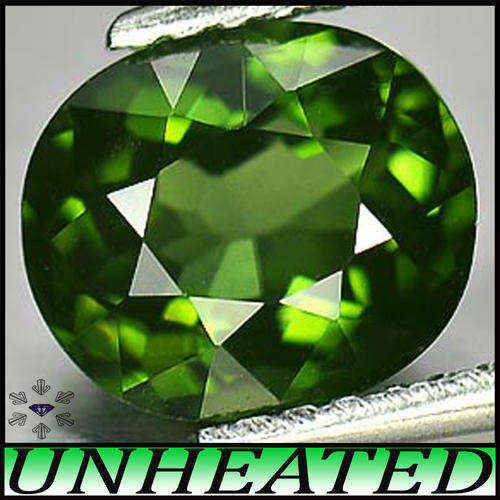 1.69ct Intense Green Nigerian Tourmaline - VS - Diamond Faceted Oval Gemstone