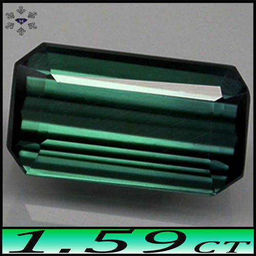 1.59ct Mozambique Paraiba Indicolite Tourmaline - IF - Untreated Very Strongly Bluish Green Octagon
