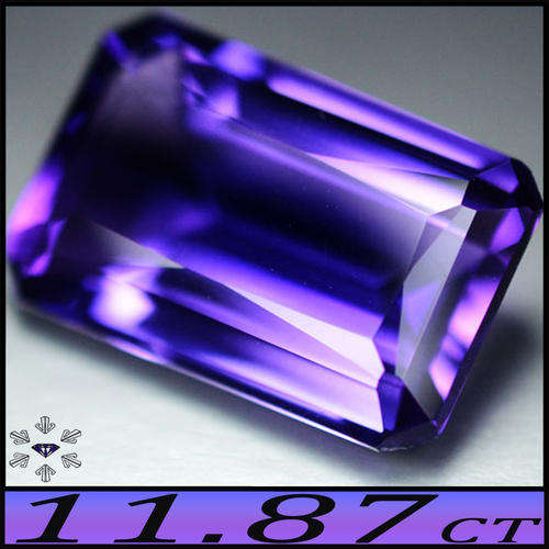 11.87CT FANCY DEEP PURPLE BRAZILIAN AMETHYST [IF] - PRISTINE UNHEATED SCISSOR FACET OCTAGON
