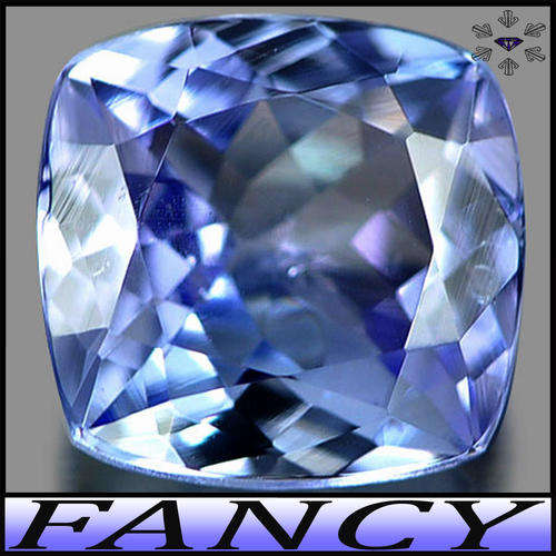 1.57ct Internally Flawless Violet Deep Blue Tanzanite - IF - Fancy Elegant Modern Faceted Cushion