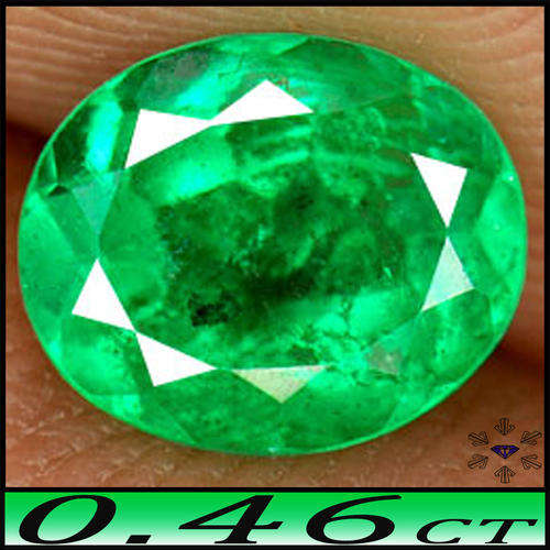 0.46ct Unheated Rich Gem Green Emerald - SI - Natural Columbian Fancy Facet Oval