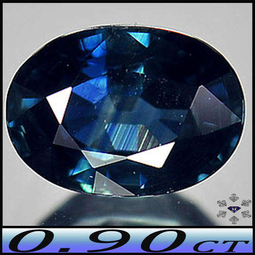 0.90ct Natural Madagascar Sapphire Gem - SI - Greenish Deep Blue Oval (Gentle Heat)