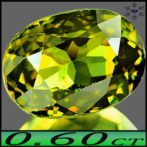 0.60ct Unheated Madagascan Demantoid Garnet - VS - Slight Yellowish Medium Green Fancy Oval Gem