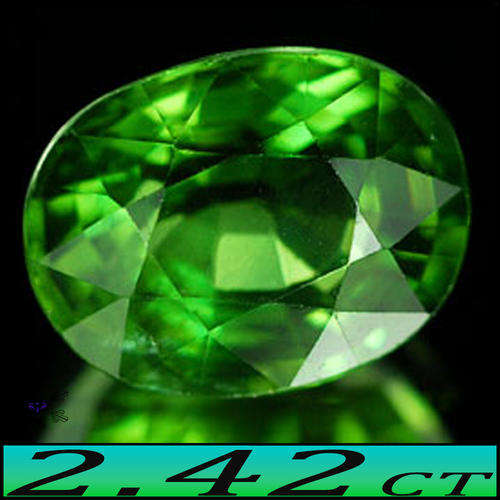 2.42ct Unheated Vivid Green Apatite Gem - VS - Tanga Tanzania Portuguese Oval
