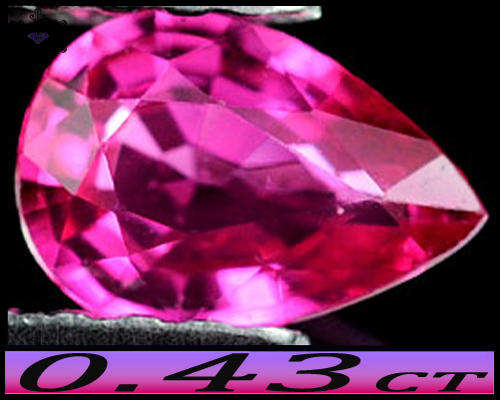 0.43ct Intense Reddish Vivid Pink Sapphire - VS - Rare Unheated Winza Pear Gem