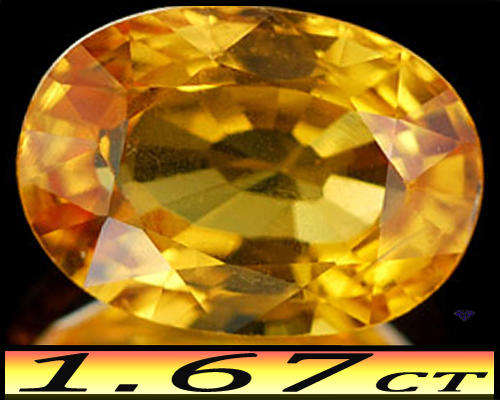 1.67ct Natural Unheated Sapphire Gem - SI - Yellow Orange Madagascan Oval