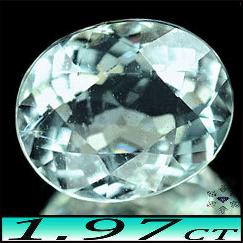 1.97ct Unheated Gem Slight Blue Aquamarine - VS - Minas Gerais Brazil Brilliant Oval