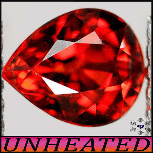 1.10ct Orangish Red Namibia Spessartine Gem - VS - Unheated Natural Precision Polished Pear