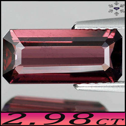 2.98ct Gem Reddish Purple Rhodolite Garnet - VS - Natural Sri-Lanka Octagon Gem